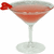 Pixelated martini glass with pinkish-red liquid, a red garnish on the rim, and light gray stem and base.