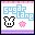 Pixel art icon with 'sugar lane' text, black bunny face, and changing star color across frames.