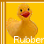 Animated rubber duck icon with yellow background, red beak, and white text reading "Rubber Ducky You're The One" across three