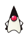 Animated character with black cone-shaped head, red circular eye, white body, and black limbs in various poses.