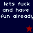 Pixelated text reads "lets fuck and have fun already" across four quadrants with red and dark blue stars, split into two color schemes.