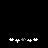 Black background with white and gray pixelated shapes resembling stylized hands or symbols in two horizontal