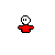 Pixel art animation of two figures in red and blue shirts fighting with sticks against gray background, text reads 'Against Buddies With Eyes'.