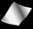 Six white paper-like shapes on black background, each with subtle shading and folded edges in two