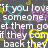 Pixelated text reads "if you love always someone, if not they let them go never were. if they come back they" with blue, purple, and yellow heart symbols scattered across a dark gray background.