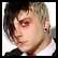 A pixelated contact sheet showing two frames of an animated icon featuring a person's face on the left and red text reading "My Chemical Romance" on the right against a black background.