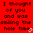 Red background with black pixelated text reading "I thought of you and was smiling the hole time" in two identical , each ending with a white heart symbol