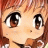Anime-style character with brown hair and large brown eyes, next to black background with white text.