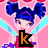 Four pixelated anime-style character icons with distinct poses, hair styles, and colored text overlays on varied backgrounds.