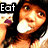 A four- shows a person with dark hair and light skin blowing bubblegum, each displaying different text overlays