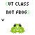 Pixelated green frog icon with black eyes and mouth, displayed in a of four and four on white background