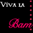 Animated contact sheet of a 3x2 grid showing six frames from an AOL Instant Messenger buddy icon featuring "VIVA LA BAM" text with pink and white color scheme on black background, displaying sequential animation changes in small square elements.