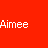 colored squares with white text 'Aimee' on each, arranged in three and four across a single frame