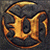 A pixelated circular icon with a golden and black design on the left, next to green text reading "Original Icons .com" on a dark background.