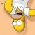 Yellow cartoon character with wide eyes and a white helmet-like headpiece on light peach background.