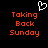Pixelated red text 'Taking Back Sunday' on black background with white heart outline above, two identical side-by-side views.