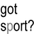 A sequence of text-based frames showing the gradual fading and truncation of 'got sport?' into single letters against a white background.