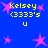 Blue background with yellow text reading 'Kelsey (3333's' and 'U' surrounded by pink star shapes.