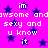 Pixelated text and dark blue stars on a bright pink background with no visible animation changes.