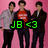 Three pixelated figures stand side-by-side against a pink background, with green text overlay reading "JB <3".