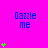 Bright pink background with blue 'Dazzle me' text and green plus signs in a pattern, some plus signs animate vertically