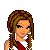 Pixel art of a female character with braided hair and red-and-white top, paired with text variations including "i JUST DONT LIKE YOU" in multiple colors.