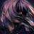 Pixelated static image of a character with dark hair and purple tones against a dark background, likely from an anime or video game source.
