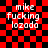 Red and black checkered background with white text reading "mike fucking lozada" in four identical , two of which show a circular distortion effect