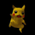 Four pixelated Pikachu frames arranged in a 2x2 contact sheet showing different poses and expressions against black background.