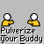 Pixel art animation of two yellow figures with white heads, one holding a red-and-white patterned object that changes position and orientation across frames.