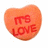 A pixelated orange heart-shaped icon with red text reading "IT'S LOVE" centered on its surface.