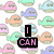 Pixelated whale icons in pastel colors repeat across a white background with bold pink text blocks reading "I CAN SPEAK WHALE!!! YO UR JELLING!!!".