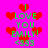 Pixelated green text on bright pink background with red heart symbols, displaying 'I LOVE YOU EMILY! <333' in multiple repeated instances.