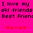 Bright pink background with black pixelated text reading "I love my skl friends Best Friend" repeated twice, with red pixelated hearts below.