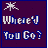 Purple background with white text 'Where'd You Go?' and a small starburst symbol at the top left, featuring variations of blue heart symbols in different positions across frames.