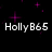 Black background with purple starbursts, white text reading 'HollyB65 Loves' and '6CW' in pixelated font.