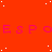 Red background with repeated pink 'ESPO' text and scattered white dots, partially obscured by a gray rectangle.