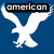 White eagle silhouette on blue background with text labels 'american', 'eagle', and 'outliers' in black boxes.