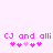 Pixelated pink text and heart symbols on a light pink background, with two identical horizontal of text and symbols