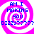 Four identical pixelated with pink and white spirals display blue text reading "AM I MAKING YOU DIZZY????" in a retro digital style