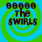 Four identical pixelated icons arranged in a , each featuring a green and blue spiral background with dark brown text reading "The SWIRLS" and six dark brown circles above the text