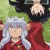 Pixelated anime-style image with text overlays and red X marks on character