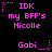 Pixelated text and star symbols on a black background, with alternating text and star animations.