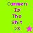Pixelated text 'Carmen Is The Shit >3' appears on two background colors with a star symbol, alternating between green and pink backgrounds.