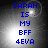 Blue pixelated text reads "SARAH IS MY BFF 4EVA" over a grayscale nebula background with two bright light sources.