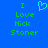 Blue background with green pixelated text reading "I Love Nick Stoner" and a cyan heart symbol above the text.