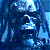 A split-frame contact sheet showing a blue-toned animated icon on the left and green text logo on the right, with visible pixelation and dithering effects.