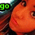 A pixelated image of a person with orange skin and brown hair, showing four variations of text in green block letters.
