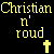Animated contact sheet of a Christian-themed buddy icon showing repeated text and cross symbols across multiple frames with slight variations in letter spacing and alignment.