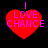 Four red heart-shaped icons with 'LOVE CHANCE' text in purple, arranged in a on black background; each icon has a small vertical line at the top center